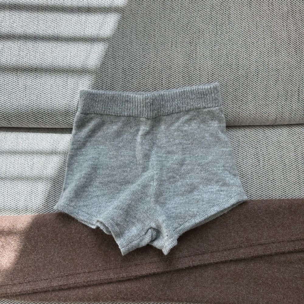 Gray Knit Shorts